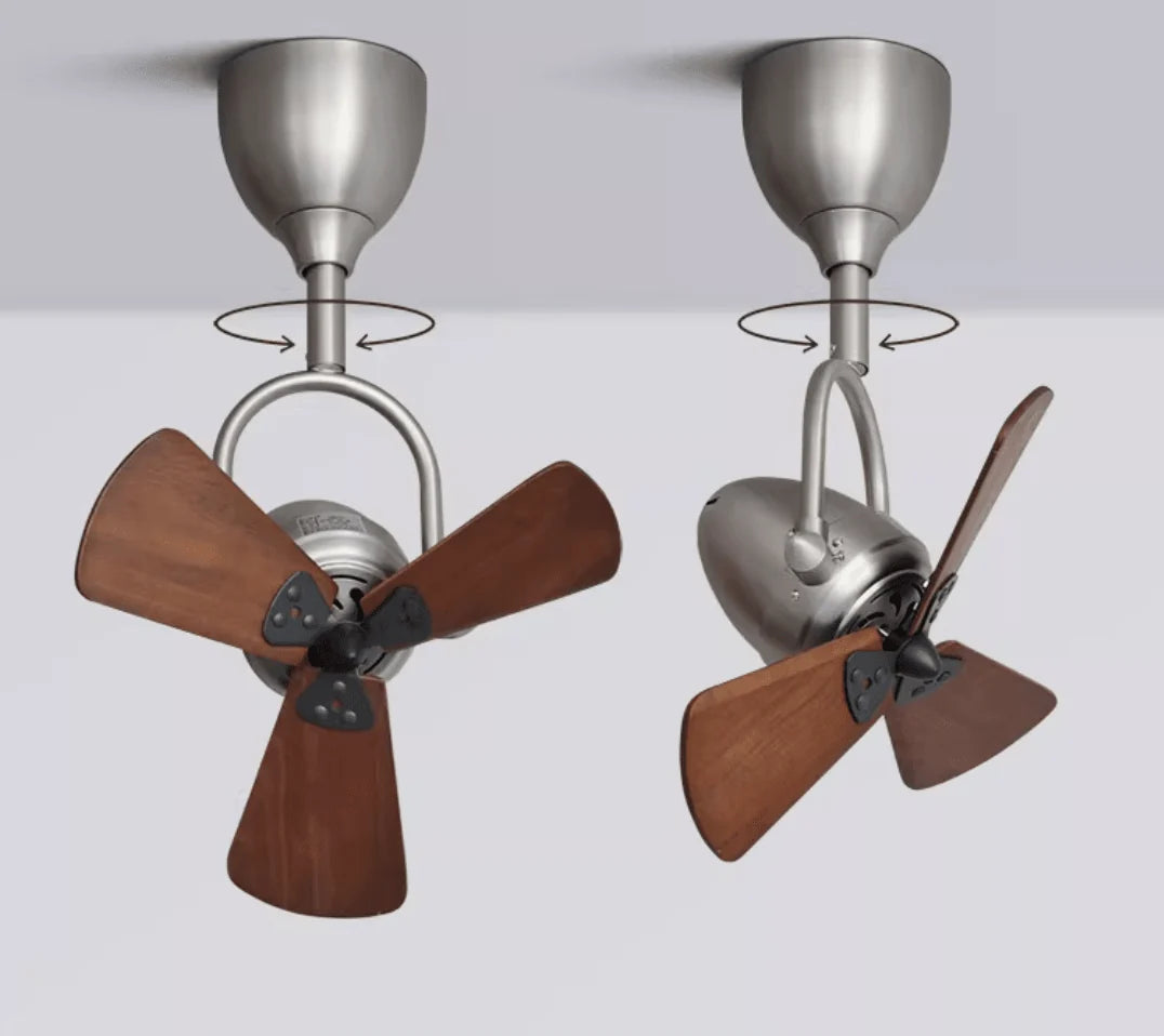 Ceiling Fan Tiltable Wooden Blades & Remote