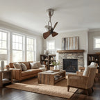 Ceiling Fan Tiltable Wooden Blades & Remote