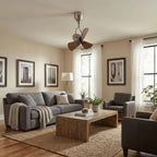 Ceiling Fan Tiltable Wooden Blades & Remote