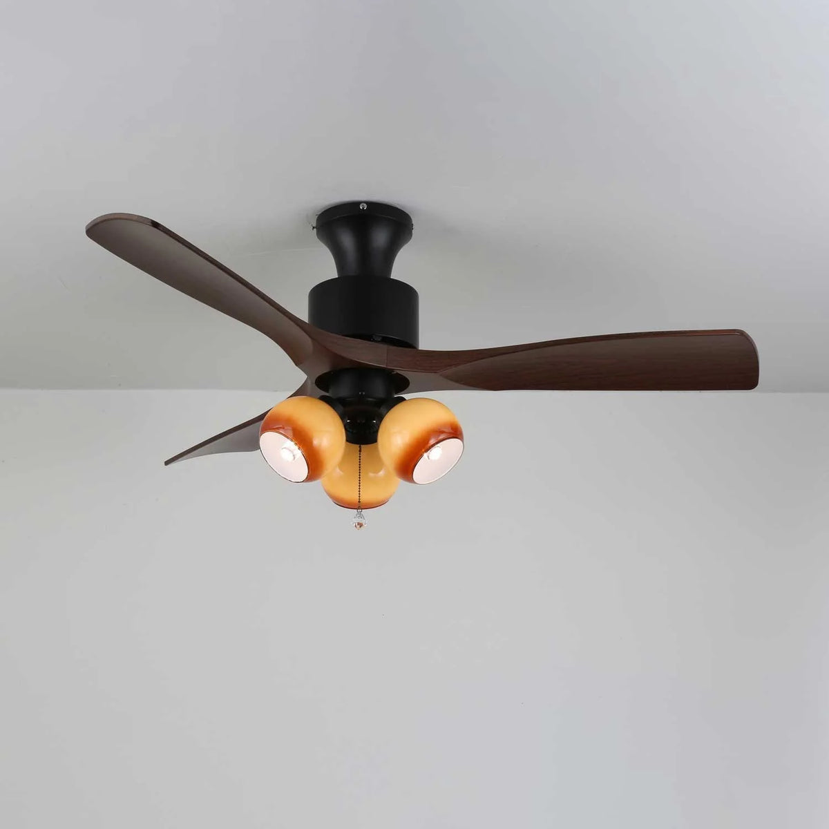 Ceiling Fan Vintage Glass Lampshade Remote & Six Speeds