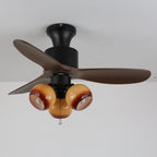 Ceiling Fan Vintage Glass Lampshade Remote & Six Speeds