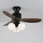 Ceiling Fan Vintage Glass Lampshade Remote & Six Speeds