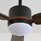 Ceiling Fan Walnut Wood Blades Integrated LED Remote & 6 Speeds