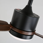 Ceiling Fan Walnut Wood Blades Integrated LED Remote & 6 Speeds