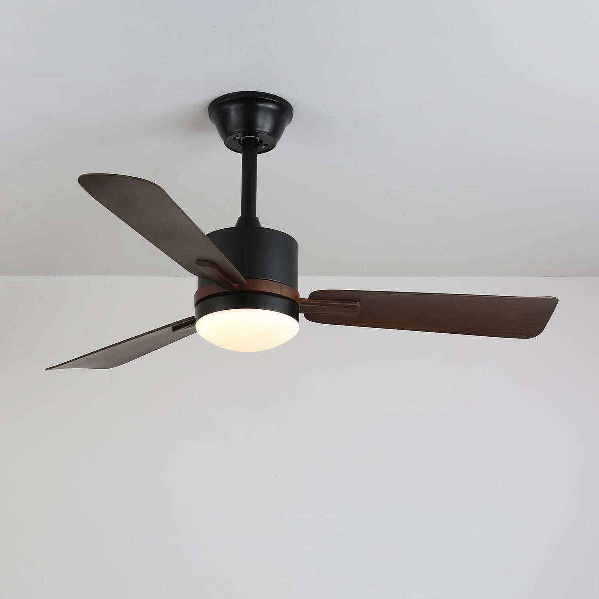 Ceiling Fan Walnut Wood Blades Integrated LED Remote & 6 Speeds