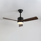 Ceiling Fan Walnut Wood Blades Integrated LED Remote & 6 Speeds