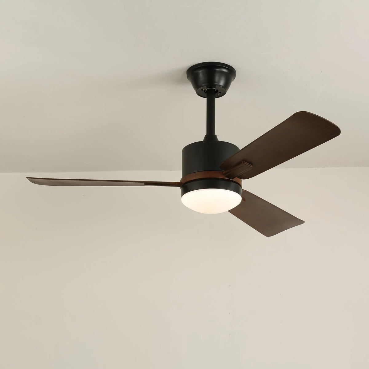Ceiling Fan Walnut Wood Blades Integrated LED Remote & 6 Speeds