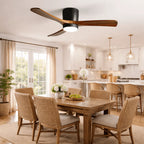 Ceiling Fan Whisper-Quiet DC Motor Natural Wood Blades