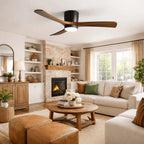 Ceiling Fan Whisper-Quiet DC Motor Natural Wood Blades