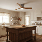 Ceiling Fan Whisper-Quiet DC Motor Natural Wood Blades