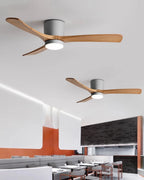 Ceiling Fan Whisper-Quiet DC Motor Natural Wood Blades
