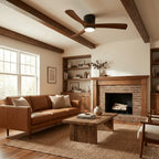 Ceiling Fan Whisper-Quiet DC Motor Natural Wood Blades