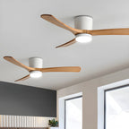 Ceiling Fan Whisper-Quiet DC Motor Natural Wood Blades