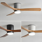 Ceiling Fan Whisper-Quiet DC Motor Natural Wood Blades
