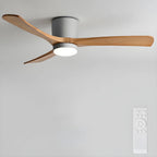 Ceiling Fan Whisper-Quiet DC Motor Natural Wood Blades