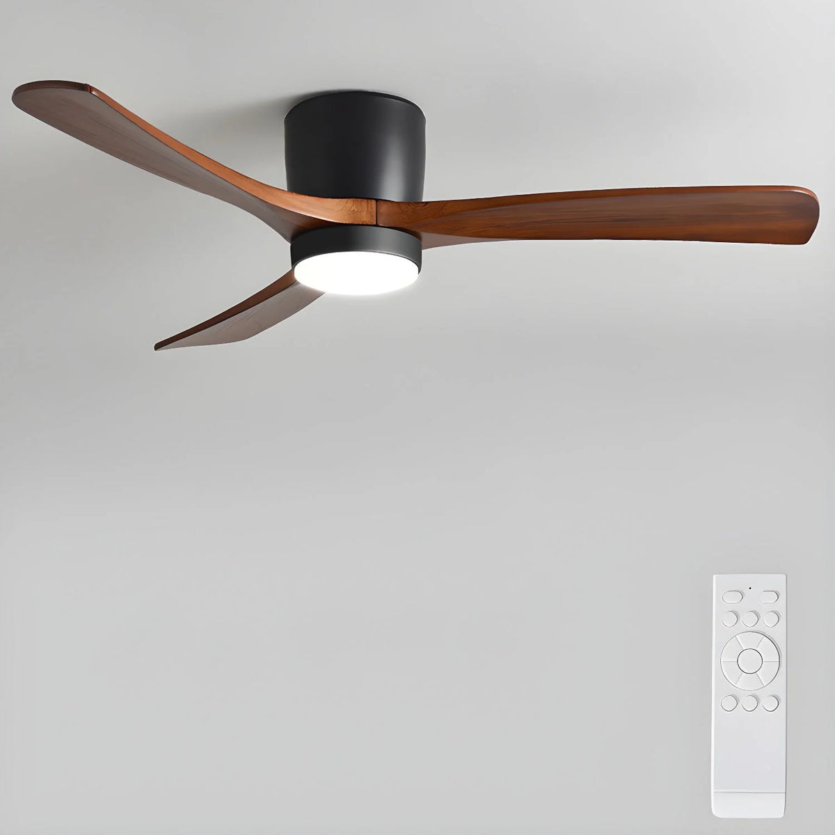 Ceiling Fan Whisper-Quiet DC Motor Natural Wood Blades