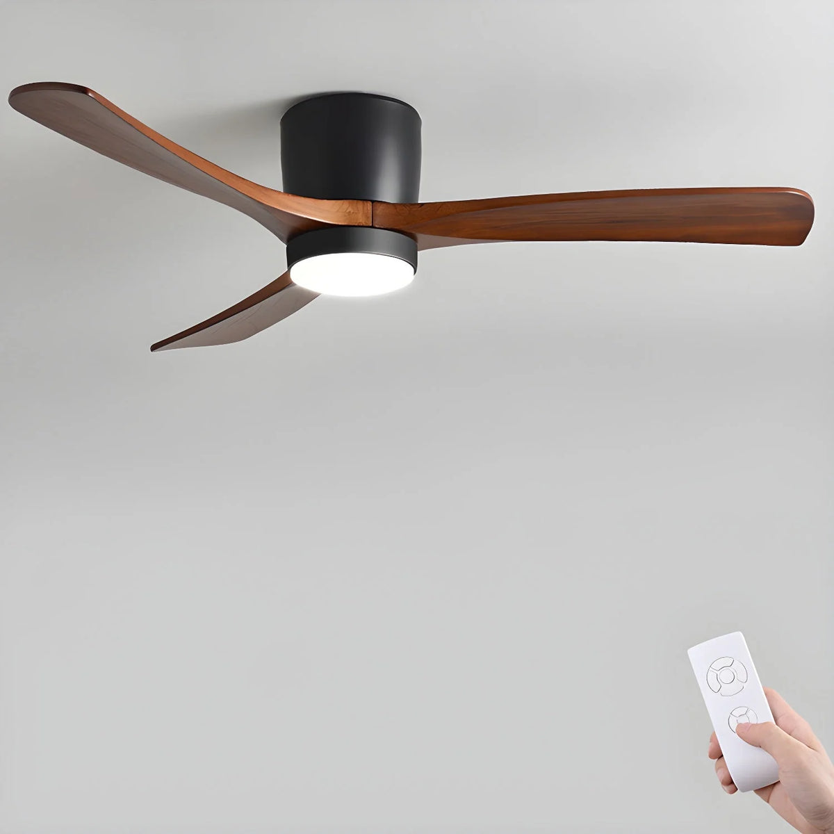 Ceiling Fan Whisper-Quiet DC Motor Natural Wood Blades