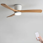 Ceiling Fan Whisper-Quiet DC Motor Natural Wood Blades