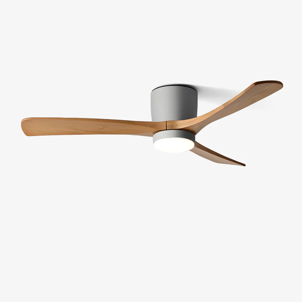 Ceiling Fan Whisper-Quiet DC Motor Natural Wood Blades