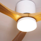 Ceiling Fan Whisper-Quiet DC Motor Natural Wood Blades