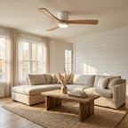 Ceiling Fan Whisper-Quiet DC Motor Natural Wood Blades