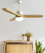 Ceiling Fan With Integrated LED Wooden Blades & Remote