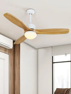 Ceiling Fan With Integrated LED Wooden Blades & Remote