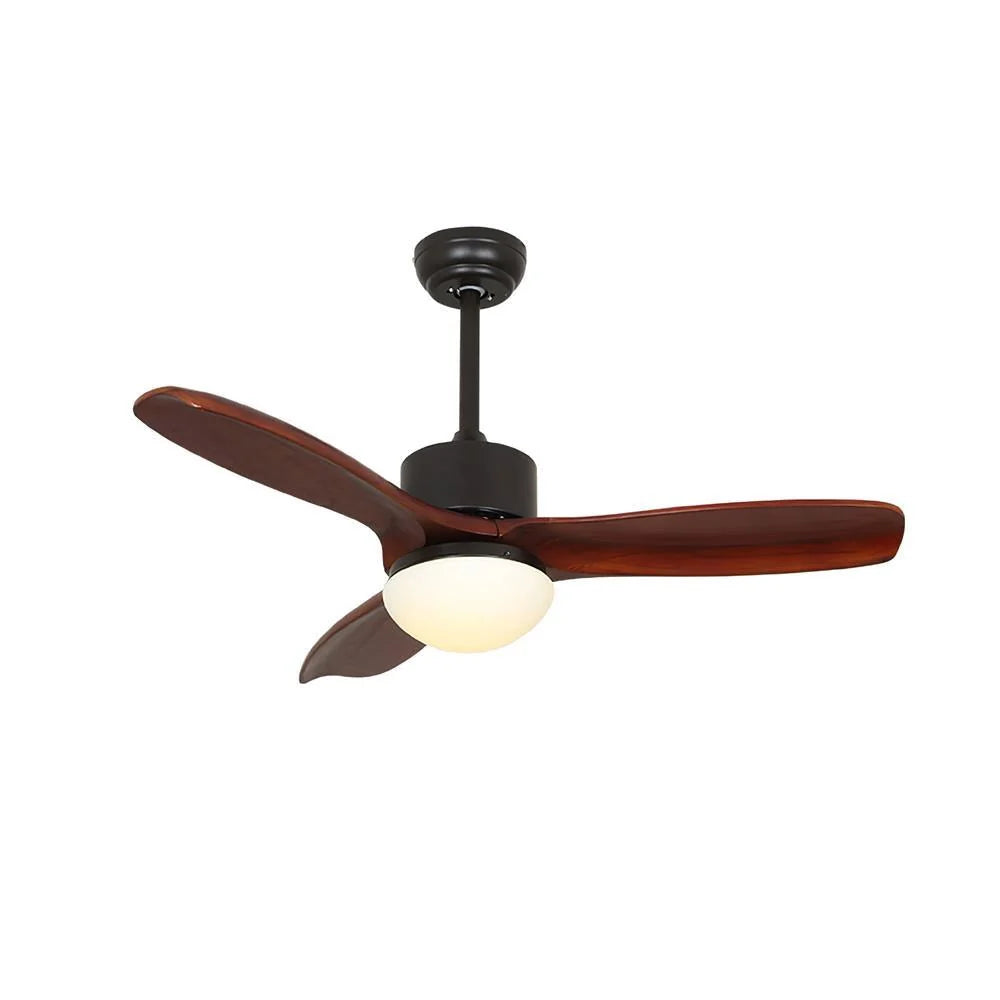 Ceiling Fan With Integrated LED Wooden Blades & Remote