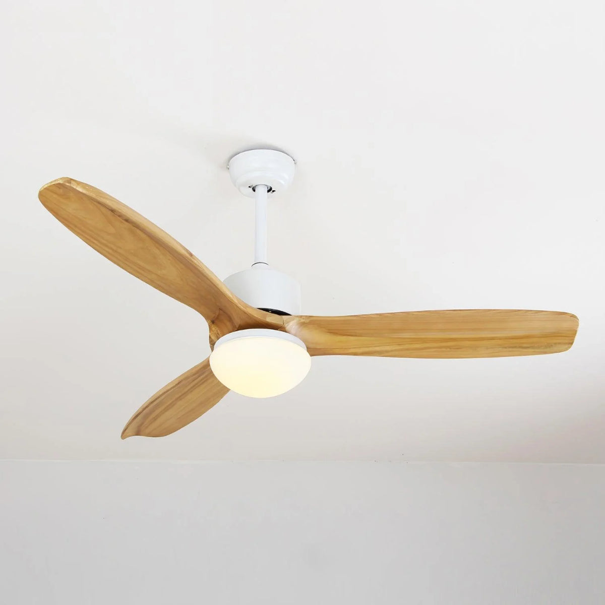 Ceiling Fan With Integrated LED Wooden Blades & Remote