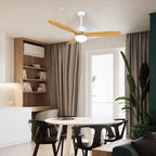 Ceiling Fan With Integrated LED Wooden Blades & Remote