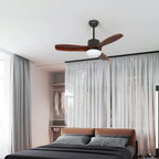 Ceiling Fan With Integrated LED Wooden Blades & Remote