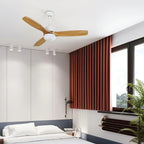 Ceiling Fan With Integrated LED Wooden Blades & Remote