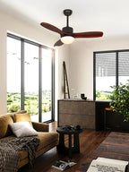 Ceiling Fan With Integrated LED Wooden Blades & Remote