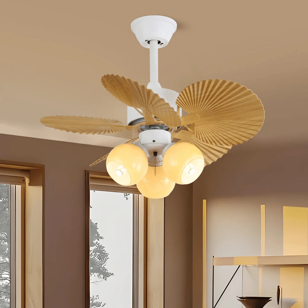 Ceiling Fan With Light Integrated LED Remote Control