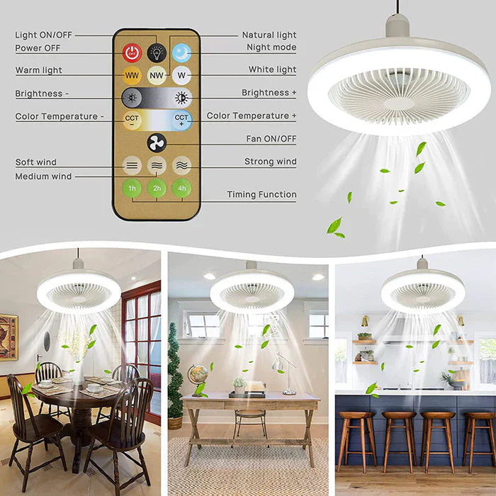 Ceiling Fan With Light Screw-In 2100 Lumens Remote Included
