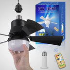 Ceiling Fan With Light Screw-In E27 Remote & Night Light