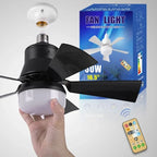 Ceiling Fan With Light Screw-In E27 Remote & Night Light
