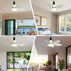 Ceiling Fan With Light Screw-In E27 Remote & Night Light