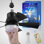 Ceiling Fan With Light Socket-Mount LED & Remote Control