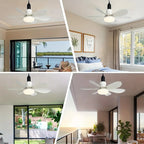 Ceiling Fan With Light Socket-Mount LED & Remote Control