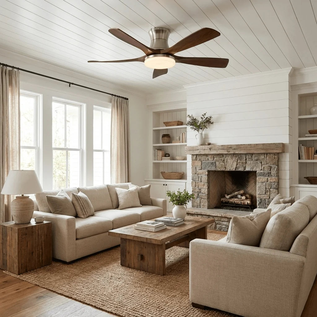 Ceiling Fan With Light Whisper-Quiet Dimmable LED & Remote