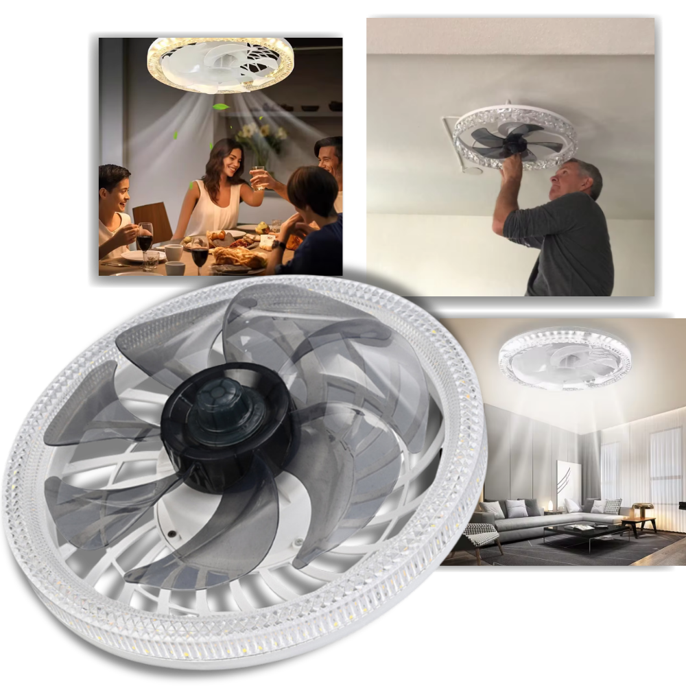 Ceiling Fan With Light Whisper-Quiet Four Speeds