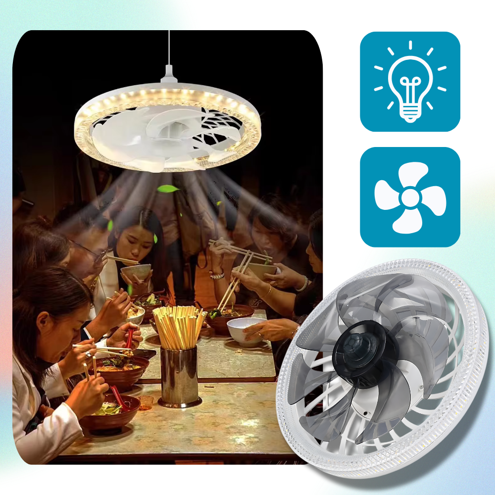Ceiling Fan With Light Whisper-Quiet Four Speeds