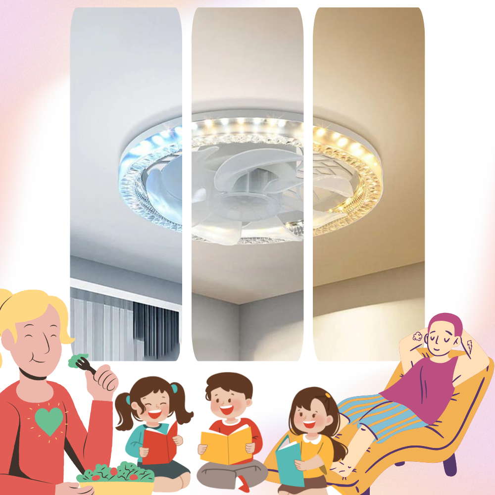 Ceiling Fan With Light Whisper-Quiet Four Speeds