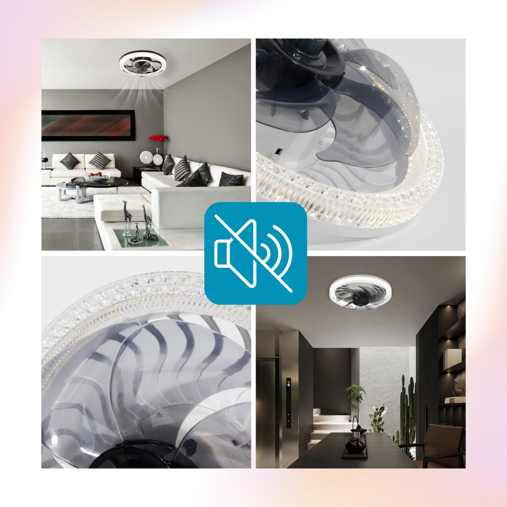 Ceiling Fan With Light Whisper-Quiet Four Speeds