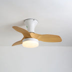 Ceiling Fan With Light Wood Blades Dimmable LED & Remote