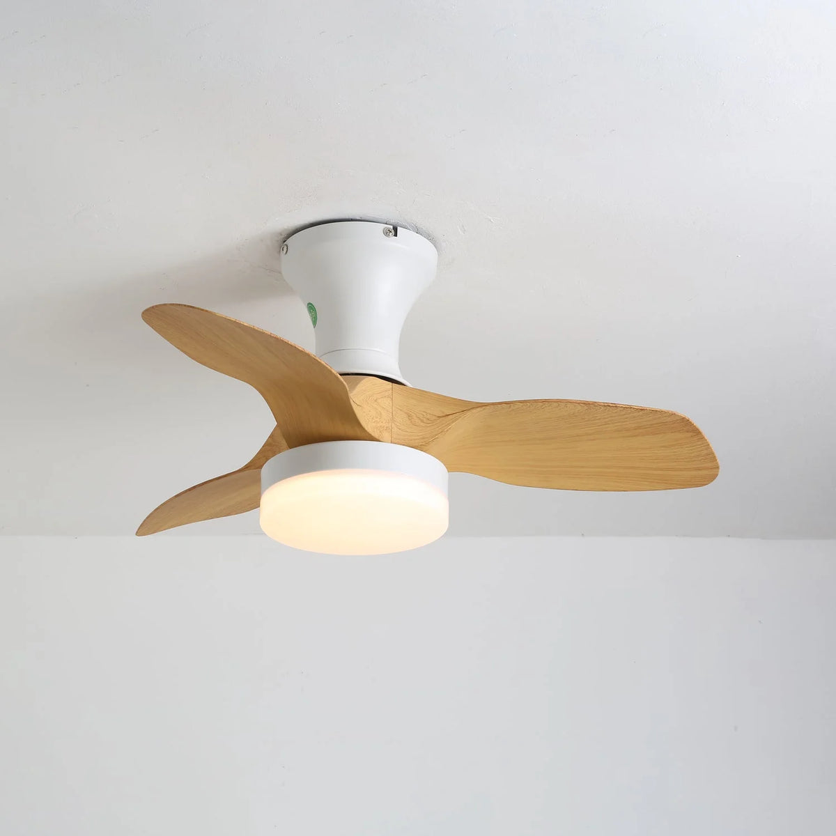 Ceiling Fan With Light Wood Blades Dimmable LED & Remote