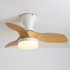 Ceiling Fan With Light Wood Blades Dimmable LED & Remote