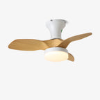 Ceiling Fan With Light Wood Blades Dimmable LED & Remote
