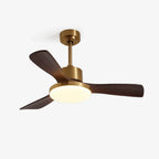 Ceiling Fan Wood Blades Integrated LED Remote Control